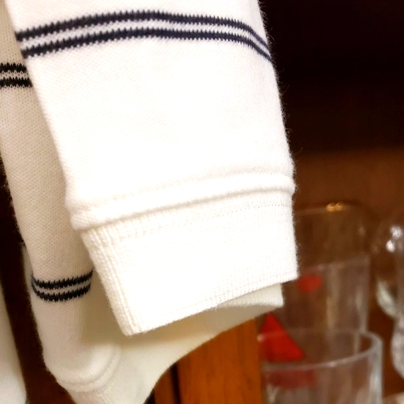 LANDSEND BLK & WHITE STRIPE⁰ SHIRT SZ42-44 - Picture 7 of 9